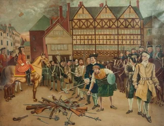 Jacobite Troops Surrendering their Arms to General Wills in Preston Market Place